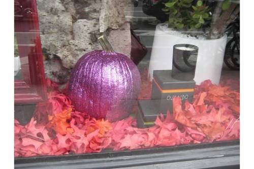 purple pumpkin window west village nyc